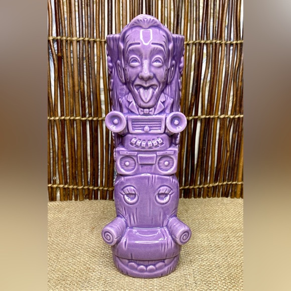 Pee Wees Playhouse Tiki Totem Geeki Tikis Mug Purple Hand Painted Paul Reubens